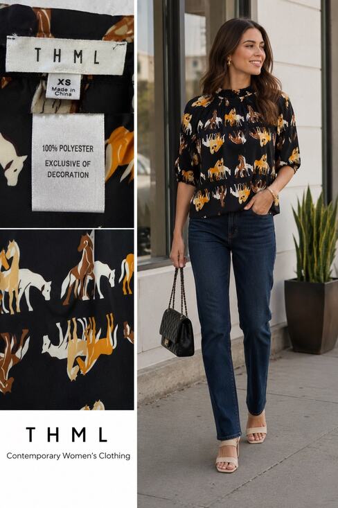THML Tops - THML Women’s Horse Print Blouse – Size XS $ 70